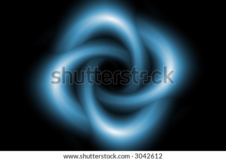 An illustration of an abstract blue shape on a black background
