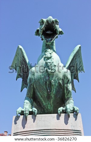 Dragon in the gate of Ljubljana castle - Ljubljana, Slovenia
