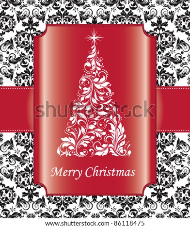 Christmas Party Invitations on Christmas Party Damask Invitation Stock Vector 86118475   Shutterstock