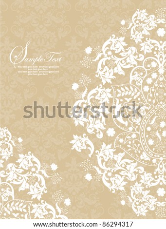 vintage damask invitation card vintage damask invitation card