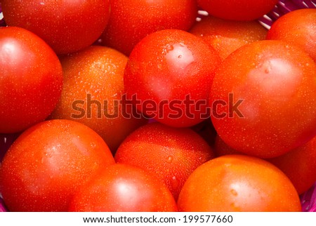 Red tomatoes at open air market