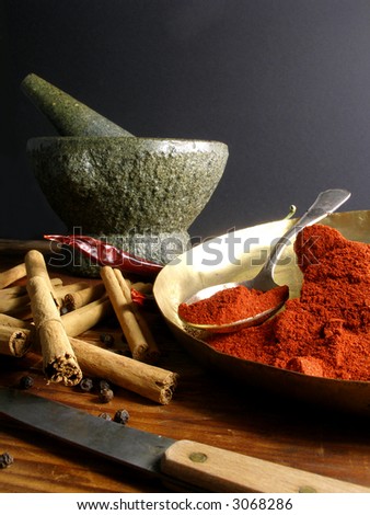Pounding spices to get powder
