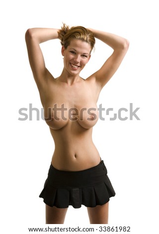 stock photo Topless busty female