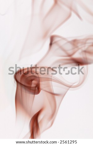 Brown smoke abstraction on white background