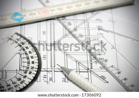 Architecture Drawing on Architectural Drawing And Tools Stock Photo 17306092 Shutterstock