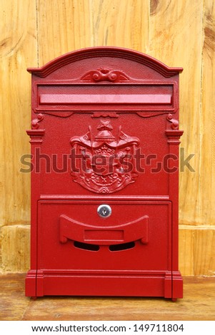 vintage red metal mail box
