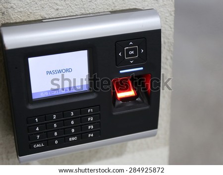 finger scanner for access password, door