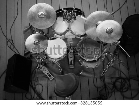 top view of drum set