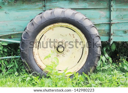 old tractor wheel