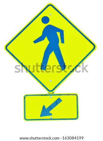 yellow man walking sign
