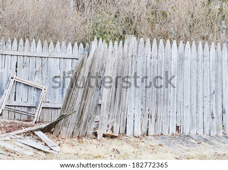 broken fence wood