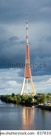 The Riga Radio and TV Tower in Riga, Latvia - the tallest structure in the Baltic countries