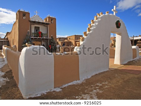 Saint Jerome\'s chapel located in Pueblo de Taos near Taos, New Mexico