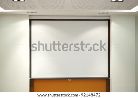 blank board Conference room and projector screen