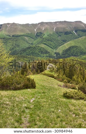Vilcan mountains in spring, Romania.