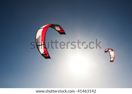 Outdoor kite surfing on a sunny day