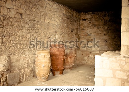 Storage room at Knossos Archeological Site in Crete, Greece