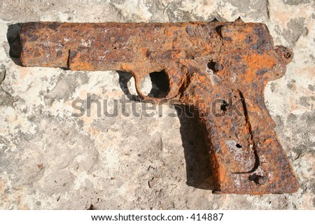 Old rusty gun