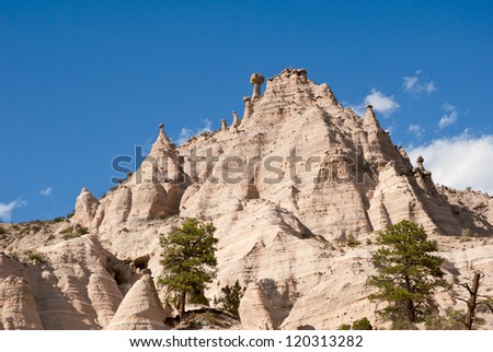 Kasha-Katuwe, Tent Rocks National Monument.  Located in north central New Mexico, USA. The tent shaped formations were created by the erosion of volcanic tuff.