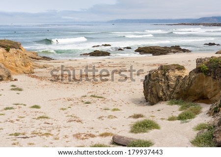 Beach Scene on the Northern California Coast, Fort Bragg, California, USA.