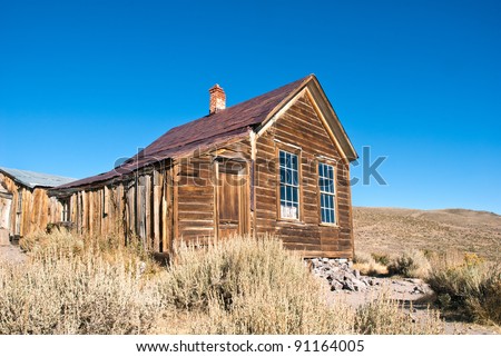 Old home at Bodie State Park, A ghost town that was a wild west mining town.