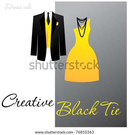 stock vector Dress code Creative Black Tie The man a black tuxedo