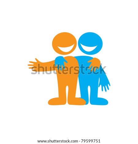 Free Stock Images on Symbol Of Friendship  Icon Happy Friends  Vector Sign    Stock Vector