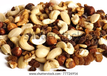 Healthy snack, mixed nuts