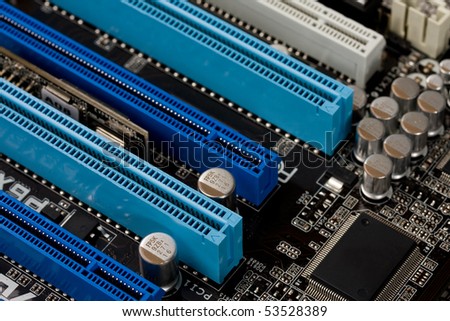 Close up of computer memories on electronic circuit.  Concept of technology.