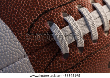 Closeup of American football.