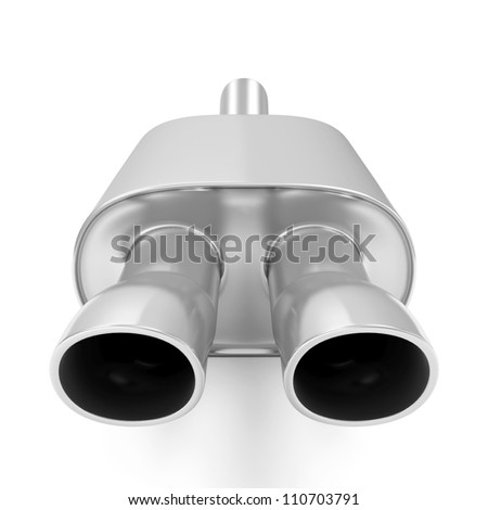  Exhaust Pipe on Car Exhaust Pipe Isolated On White Background Stock Photo 110703791