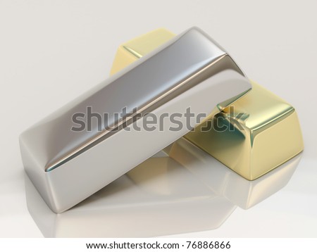 gold silver bars