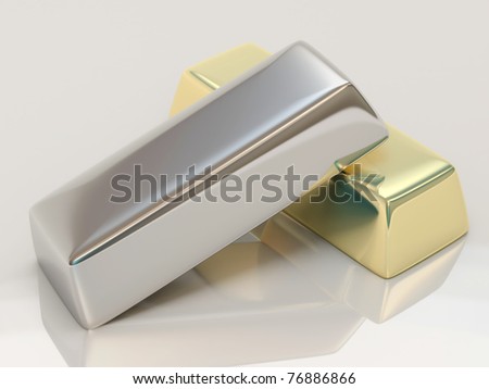 Gold And Silver Bars Concept Stock Photo 76886866 : Shutterstock