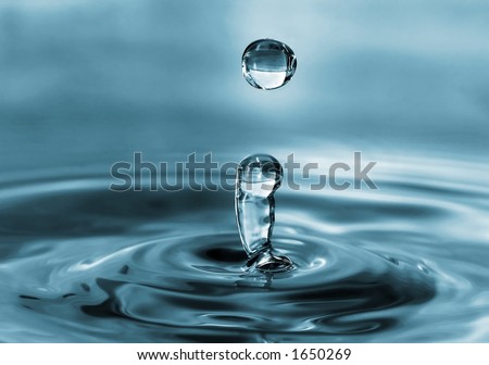 Water drop and water rings
