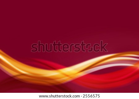 Abstract red background with waves - illustration