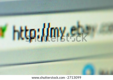 Detail of PC monitor and web browser