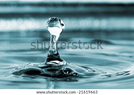 Water drop and water rings