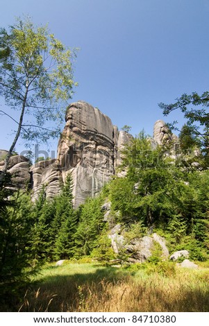 Rocks in the protected landscape area Broumov walls - Czech republic - Europe