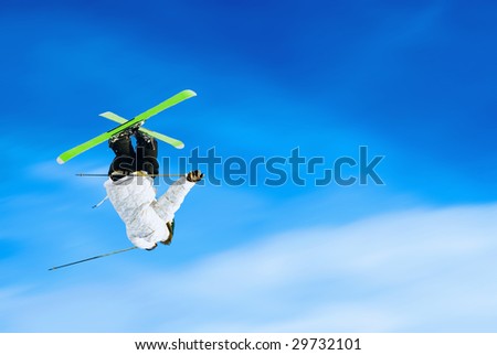 Extreme ski jumping.