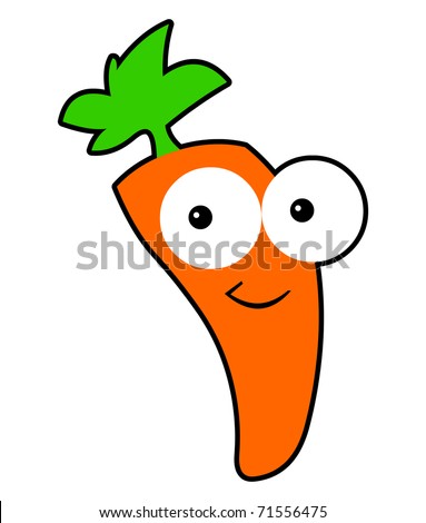 cartoon carrot with face. Cute carrot cartoon.
