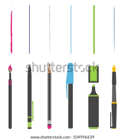Vector Pen pencil marker brush Vector Pen pencil marker brush