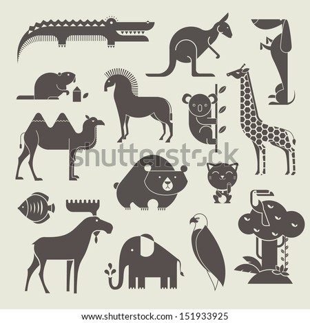 vector animals set
