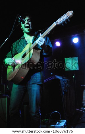 COLORADO SPRINGS, CO. USA	FEBRUARY 9:		Vocalist/Guitarist Robert Francis of the Robert Francis band performs in concert February 9, 2012 at the Black Sheep in Colorado Springs, CO. USA