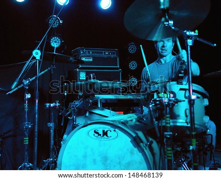 COLORADO SPRINGS		NOVEMBER 07:		Drummer/Vocalist Sean Stockham of the Alternative band Middle Class Rut performs in concert November 7, 2011 at the Black Sheep music hall in Colorado Springs CO.
