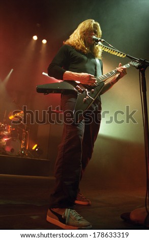 DENVER	DECEMBER 27:		Guitarist/Vocalist Dave Mustaine of the Heavy Metal band Megadeth performs DECEMBER 27, 1999 at The Fillmore in Denver, CO.