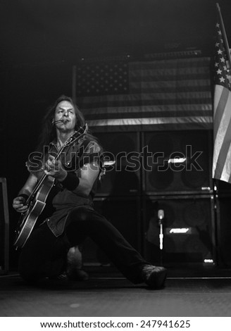 DENVER	JULY 29:		Guitarist/Vocalist Ted Nugent performs in concert July 29, 2002 at the Fillmore Auditorium in Denver, CO.