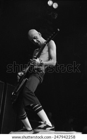 DENVER	AUGUST 22:		Bassist Shavo Odadijian of the Heavy Metal band System of a Down performs in concert August 22, 2002 at the Pepsi Center in Denver, CO.