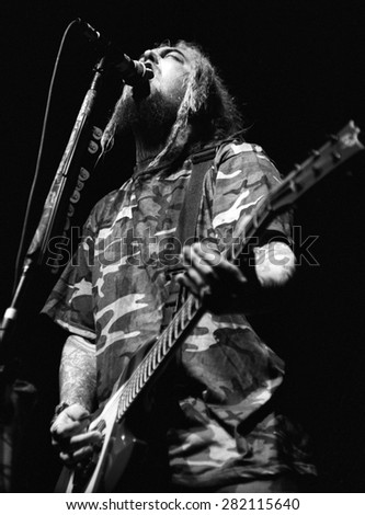 DENVER	AUGUST 8:		Max Cavalera performs August 8, 2001 at the Fillmore Auditorium in Denver, CO.
