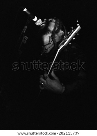 DENVER	AUGUST 8:		Max Cavalera performs August 8, 2001 at the Fillmore Auditorium in Denver, CO.