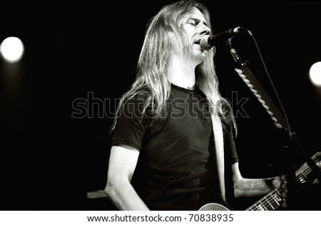 DENVER - MAY 14: Guitarist/Vocalist Jerry Cantrell of Alice in Chains performs live in concert as a solo act May 14, 2002 at the Fillmore Auditorium in Denver, CO.
